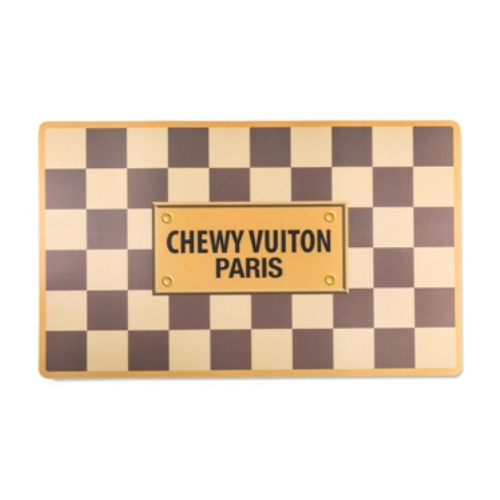 Haute Diggity Dog Checkered Chewy Vuiton Dog Placemat