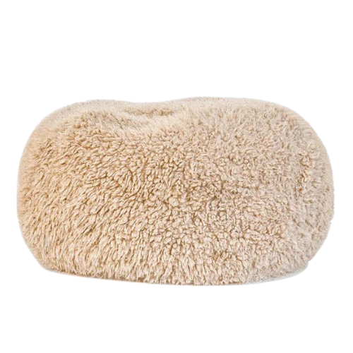 Modern Beast Pod Dog Bed with eco-friendly recycled fiber fill in Toast fabric