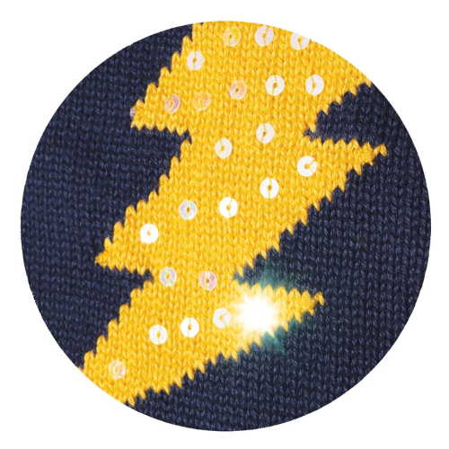 Oscar Newman Dash of Flash Super-Hero Dog Sweater — Lightning Bolt Detail