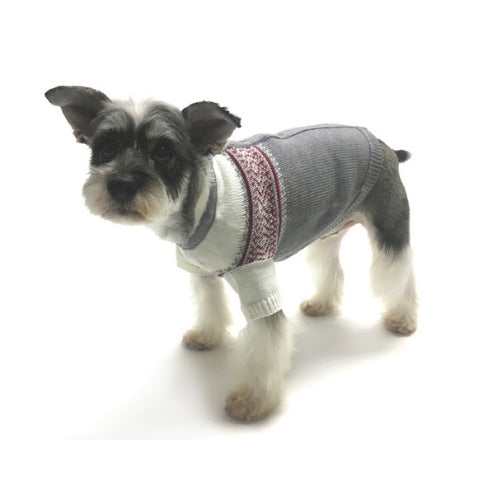 Oscar Newman Couture Prep School Jacquard Designer Dog Sweater on Dog
