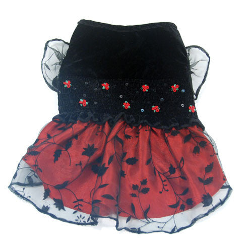 Oscar Newman Midnight Gala Smocked Designer Dog Dress