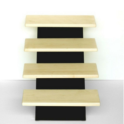 Pets Stop Modern Maple Wood Steps and Wrought Iron Base Loft Pet Stair Front On View