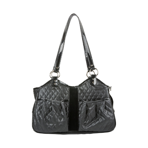 PETOTE Black Quilted Luxe Metro Airline Approved Travel Dog Carrier