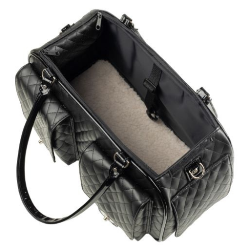 PETOTE Black Quilted Marlee 2 Bag Airline Approved Travel Dog Carrier — Top View