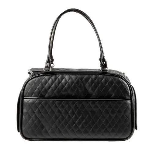 PETOTE Black Quilted Marlee 2 Bag Airline Approved Travel Dog Carrier — Back View