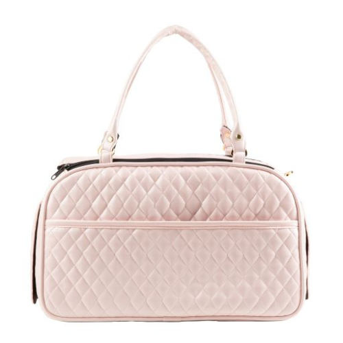 PETOTE Marlee 2 Bag Airline Approved Travel Dog Carrier — Pink Quilted Back View