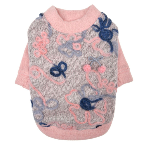 Pinkaholic New York Freesia Floral Dog Tee Shirt — Indian Pink Back