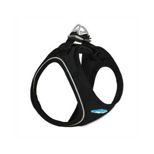Plush Step In Air Mesh Vest Dog Harness — Black Side View