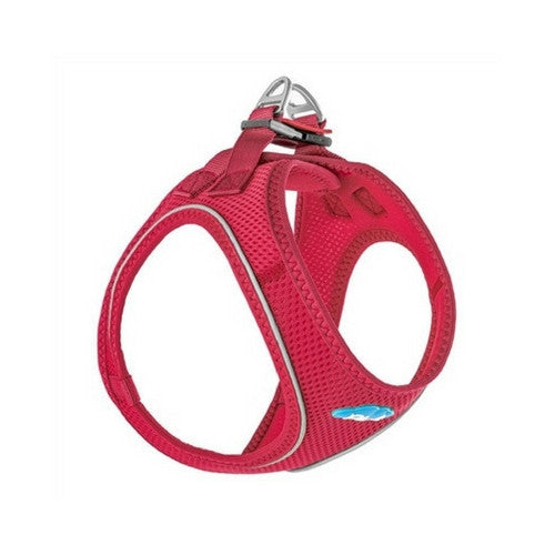 Plush Step In Air Mesh Vest Dog Harness — Peacock Pink Side View