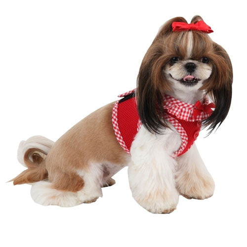 PUPPIA Vivien Step-In Soft Vest Dog Harness B Red on Dog