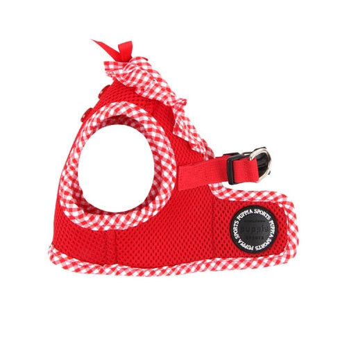 PUPPIA Vivien Step-In Soft Vest Dog Harness B Red Side View