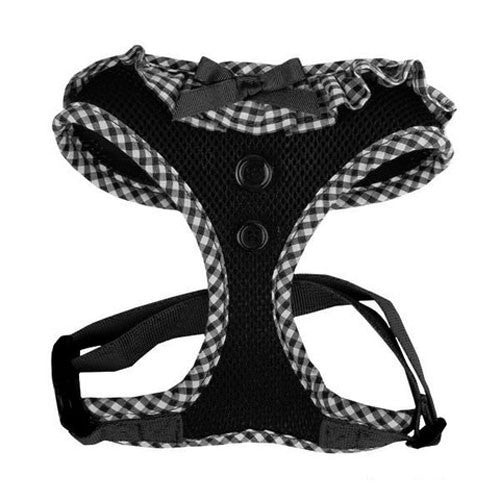 PUPPIA Vivien Soft Collar Adjustable Dog Harness A Black Front