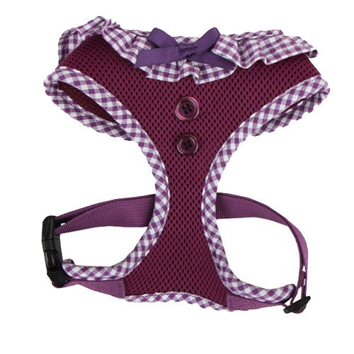 PUPPIA Vivien Soft Collar Adjustable Dog Harness A Purple Front