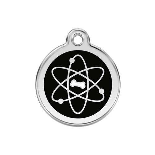 Red Dingo Atom Enamel Stainless Steel Dog ID Tag Medium