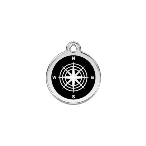 Red Dingo Compass Enamel Stainless Steel Dog ID Tag Small