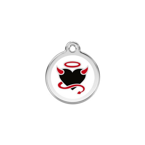 Red Dingo Devil Enamel Stainless Steel Dog ID Tag Small