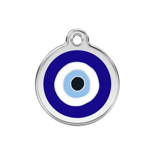 Red Dingo Evil Eye Blue Enamel Stainless Steel Dog ID Tag Medium
