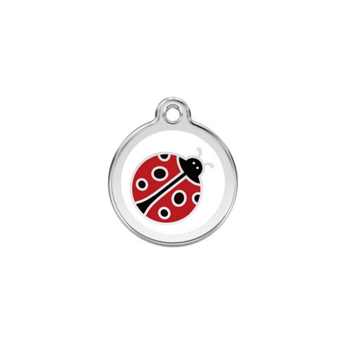 Red Dingo Ladybug Enamel Stainless Steel Dog ID Tag Small