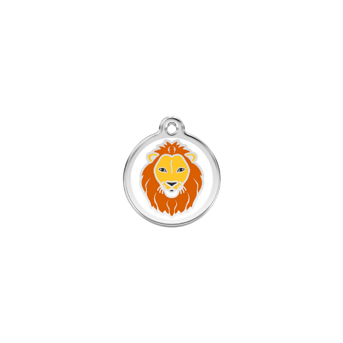 Red Dingo Lion Enamel Stainless Steel Dog ID Tag Size Small