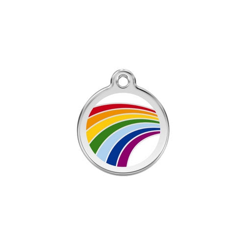 Red Dingo Rainbow Pride Enamel Stainless Steel Dog ID Tag Small