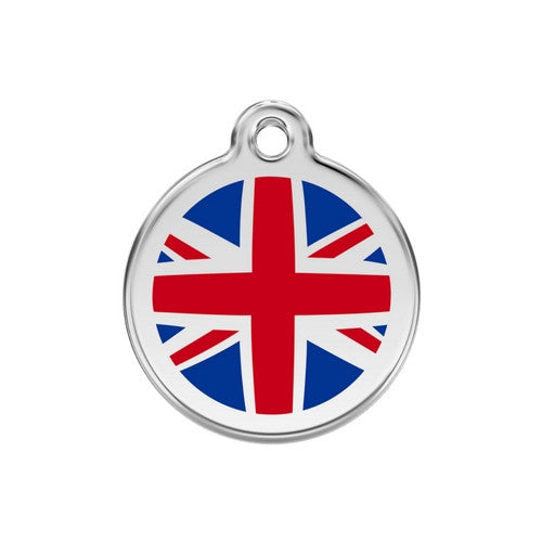Red Dingo Enamel Stainless Steel National Flag Dog ID Tag United Kingdom Medium