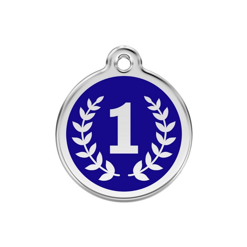 Red Dingo 1st Place Winner Dark Blue Enamel Stainless Steel Dog ID Tag Medium