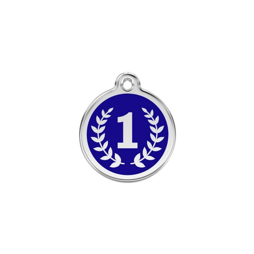 Red Dingo 1st Place Winner Dark Blue Enamel Stainless Steel Dog ID Tag Small