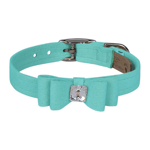 Susan Lanci Designs Big Bow Crystal Dog Collar — Tiffi Blue
