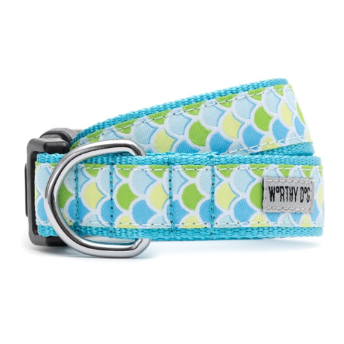 The Worthy Dog Mermaid Scales Ribbon Nylon Webbing Color — Blue