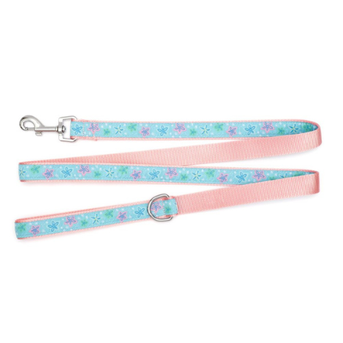 The Worthy Dog Starfish Floral Ribbon Nylon Webbing Matching Lead