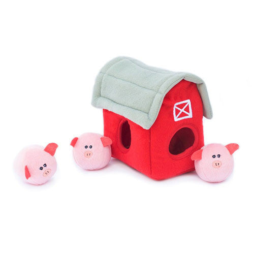ZippyPaws Pig Barn Burrow Interactive Plush Puzzle Dog Toy