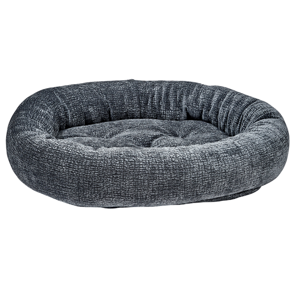 Microvelvet Donut Bolstered Dog Bed — Elephant Grey