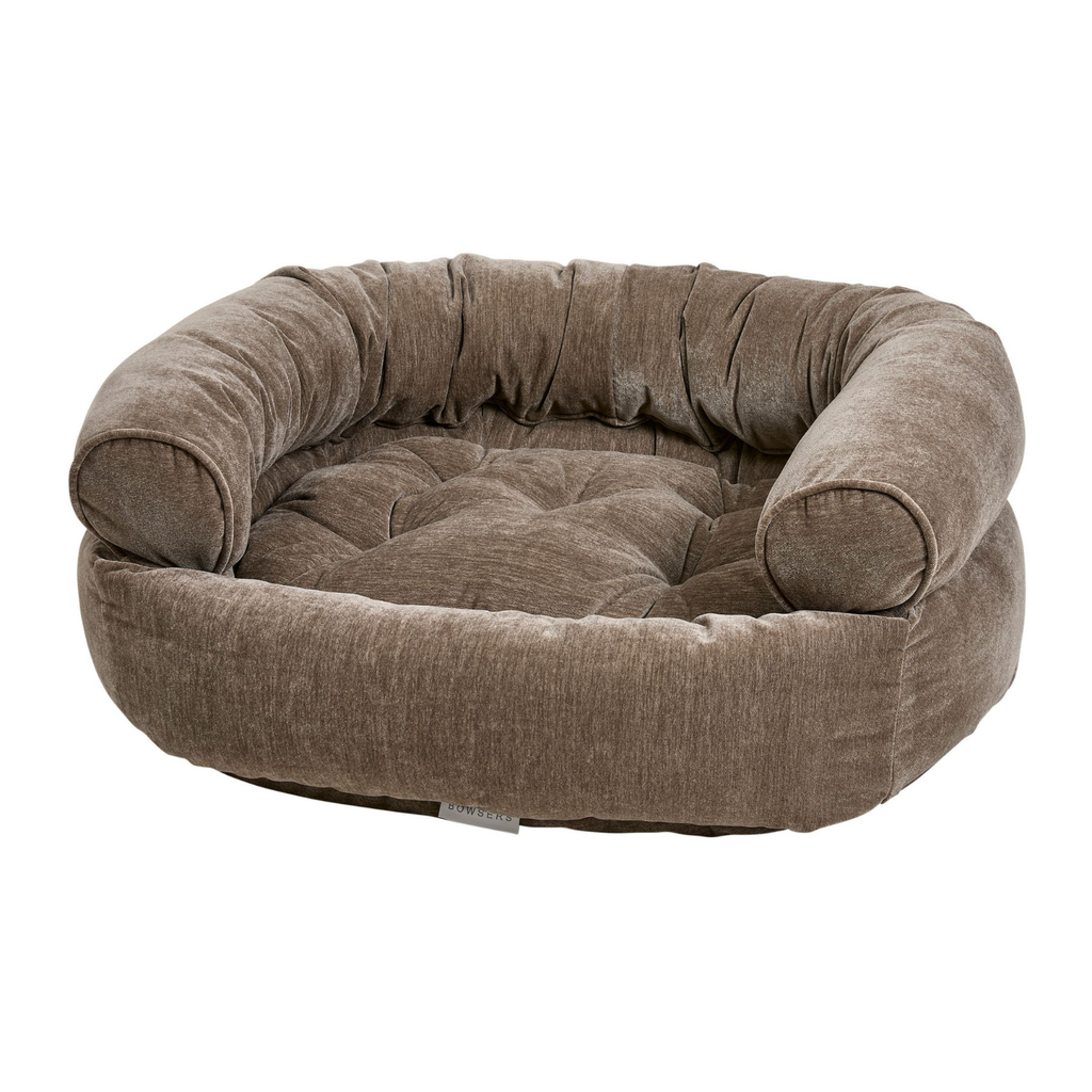 Bowsers Double Donut bed in Bark fabric