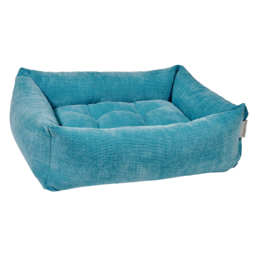 Modern Franklin Lounge Dog Bed by Bowsers in Aquarius performance cotton durable fabric