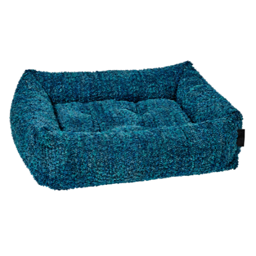 Modern Franklin Lounge Dog Bed by Bowsers in Blue Lagoon performance chenille fabric