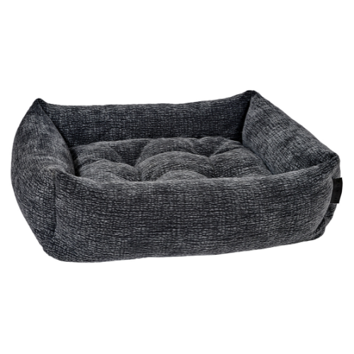 Modern Franklin Lounge Dog Bed by Bowsers in Elephant Grey microvelvet fabric