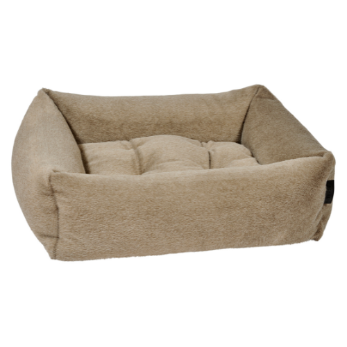 Modern Franklin Lounge Dog Bed by Bowsers in Fawn faux fur fabric