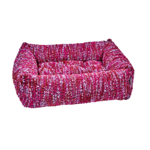 Modern Franklin Lounge Dog Bed by Bowsers in Fuchsia Fiesta performance chenille fabric