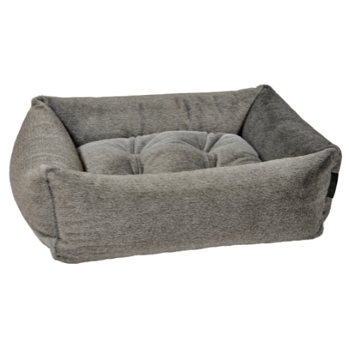 Modern Franklin Lounge Dog Bed by Bowsers in Koala faux fur fabric