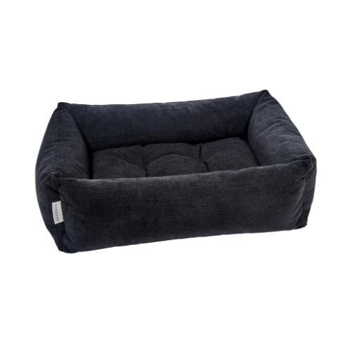 Modern Franklin Lounge Dog Bed by Bowsers in Licorice black performance washed cotton fabric