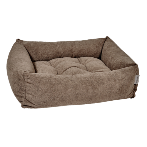 Modern Franklin Lounge Dog Bed by Bowsers in Mocha brown performance terry fabric