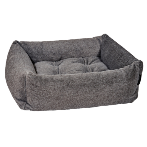 Modern Franklin Lounge Dog Bed by Bowsers in Otter faux fur fabric