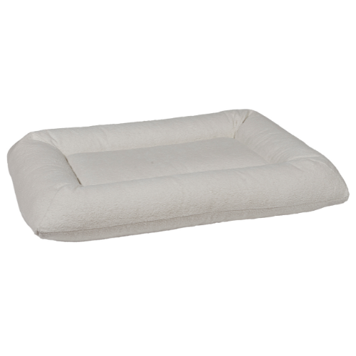 Hugo Futon orthopedic dog bed with washable cover and bolsters in Vanilla performance terry fabric