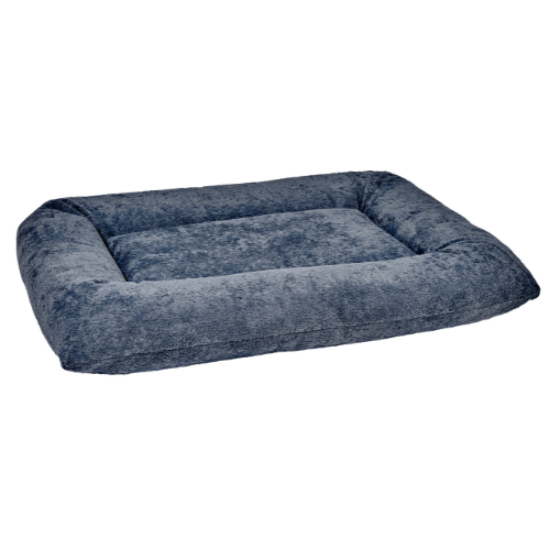 Hugo Futon orthopedic dog bed with washable cover and bolsters in Stormberry performance terry fabric