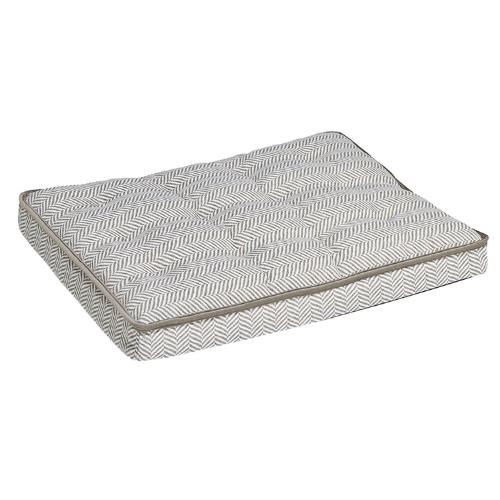 Bowsers MicroVelvet Luxury Dog Crate Mattress Pad — Taupe Herringbone