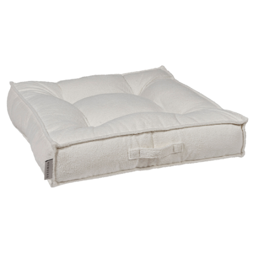 Piazza Bolstered Dog Bed by Bowsers – Modern Square Design in Vanilla Performance Terry Fabric