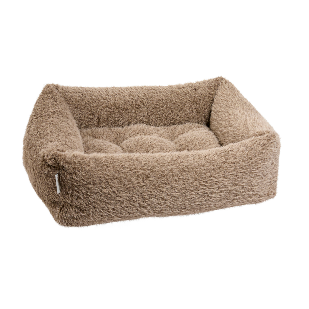 Bowsers Franklin bolstered dog bed in Alpaca faux fur