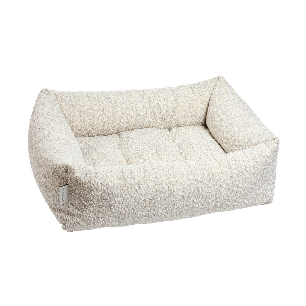 Bowsers Franklin bolstered dog bed in White Pearl performance chenille