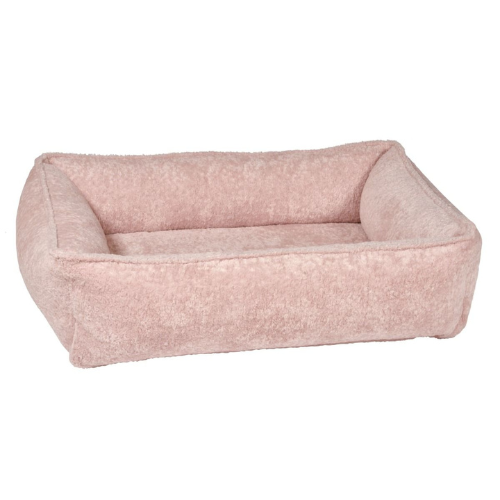 Bowsers Urban Lounger Bolstered Nesting Dog Bed — Pink Champagne Faux Fur