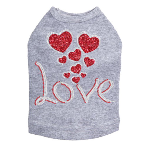 Dog In The Closet Love Valentine Dog Tank Tee — Grey